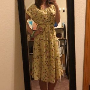 Yellow and pink floral dress!